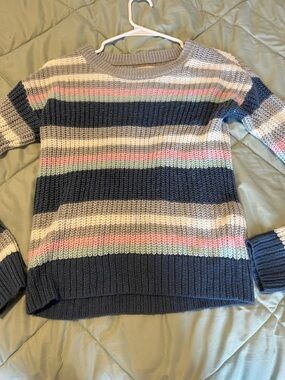 SO Striped Crewneck Sweater - Navy, Cream, Pink, Mint